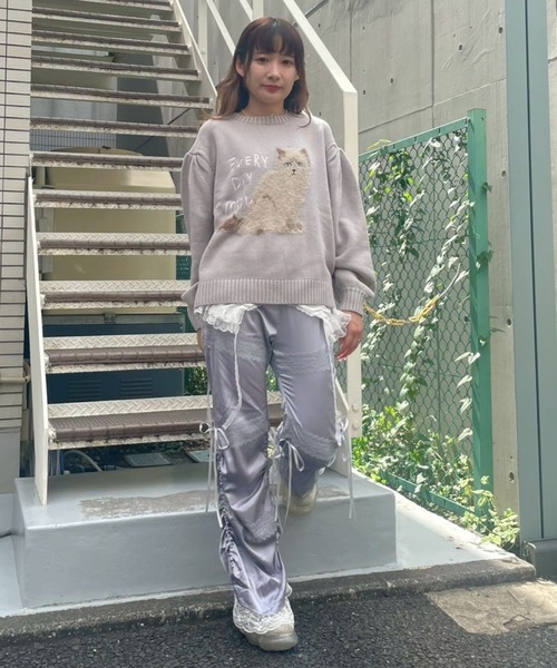 Candy Stripper(キャンディストリッパー)の「MEOW VOLUME SLEEVE ニット(ニット/セーター・レディース・オフホワイト/グレー/ブラック・FREE)」の14枚目の写真