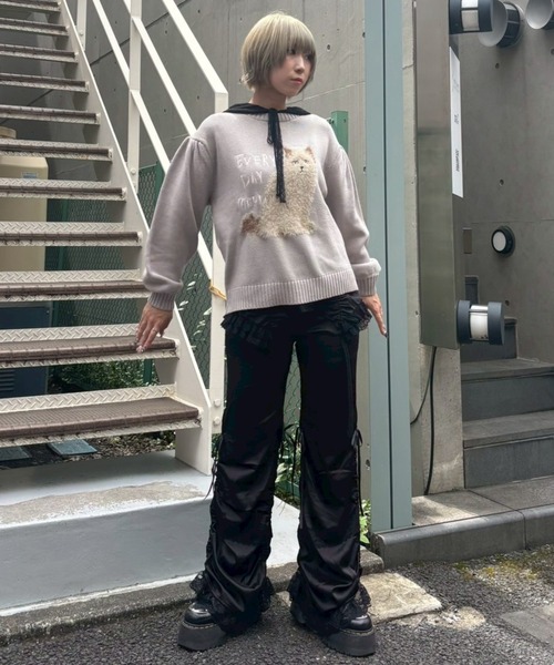 Candy Stripper(キャンディストリッパー)の「MEOW VOLUME SLEEVE ニット(ニット/セーター・レディース・オフホワイト/グレー/ブラック・FREE)」の18枚目の写真