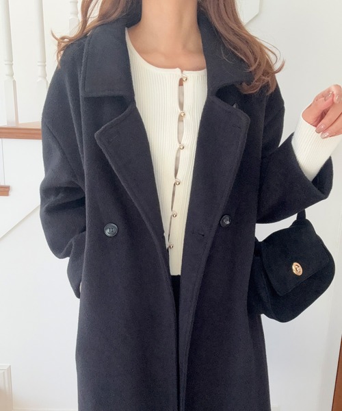 LAUIR(ラウアー)の「2wayロングチェスターコート(チェスターコート・レディース・ブラック/チャコール/ブラウン・X-LARGE/LARGE/MEDIUM)」の5枚目の写真