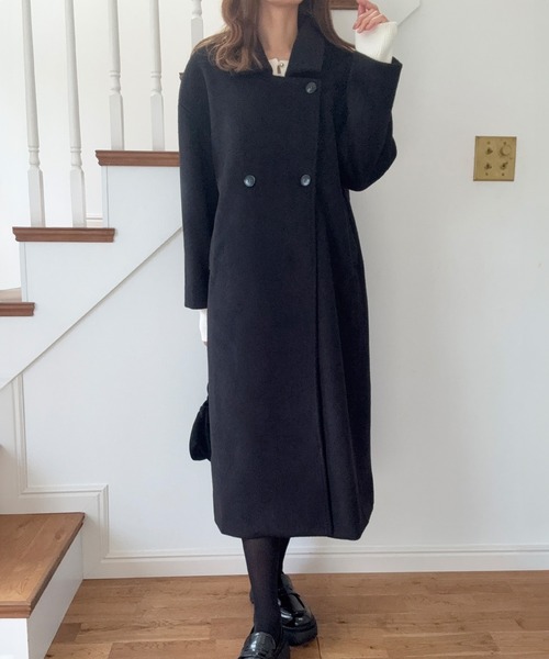 LAUIR(ラウアー)の「2wayロングチェスターコート(チェスターコート・レディース・ブラック/チャコール/ブラウン・X-LARGE/LARGE/MEDIUM)」の7枚目の写真
