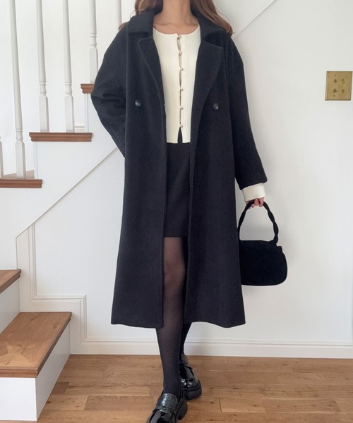LAUIR(ラウアー)の「2wayロングチェスターコート(チェスターコート・レディース・ブラック/チャコール/ブラウン・X-LARGE/LARGE/MEDIUM)」の9枚目の写真