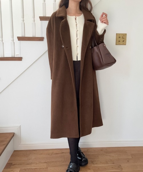 LAUIR(ラウアー)の「2wayロングチェスターコート(チェスターコート・レディース・ブラック/チャコール/ブラウン・X-LARGE/LARGE/MEDIUM)」の13枚目の写真