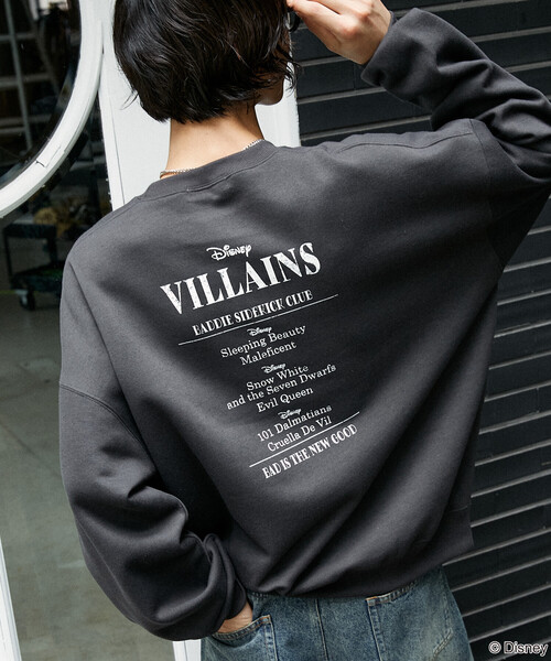 PUBLUX（パブリュクス）の「PUBLUX/パブリュクス 別注 'Disney VILLAINS' SWEAT/'ディズニーヴィランズ' プリントスウェット(限定展開)（スウェット・メンズ・チャコールグレー/ライトグレー・MEDIUM/LARGE/SMALL）」の7枚目の写真