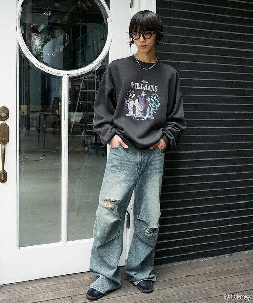 PUBLUX（パブリュクス）の「PUBLUX/パブリュクス 別注 'Disney VILLAINS' SWEAT/'ディズニーヴィランズ' プリントスウェット(限定展開)（スウェット・メンズ・チャコールグレー/ライトグレー・MEDIUM/LARGE/SMALL）」の8枚目の写真
