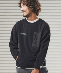 msw1782-microfleece sweatshirt with 1M1S chenille embroidered patch フリーストレーナー(1M25F290)