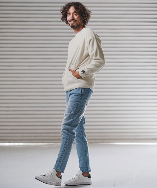 1minute 1second(ワンミニットワンセカンド)の「msw1782-microfleece sweatshirt with 1M1S chenille embroidered patch フリーストレーナー(1M25F290)(スウェット・メンズ・ネイビー/ナチュラル/ブラック・XXL/XL/L/M)」の16枚目の写真