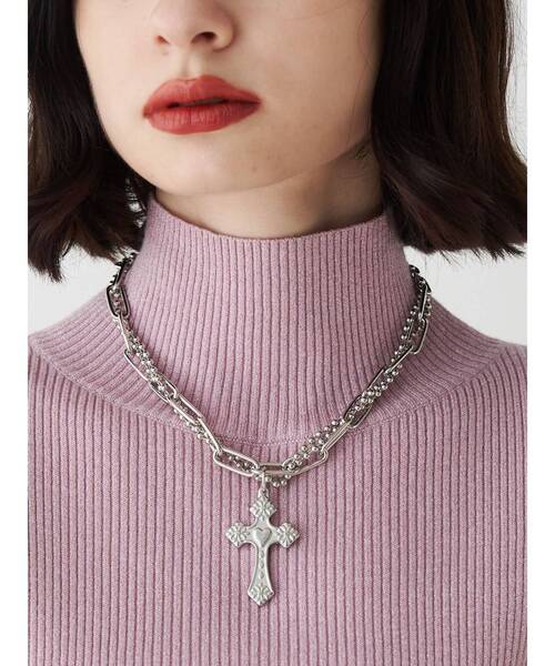 jouetie（ジュエティ）の「クロスレイヤードネックレス（ネックレス・レディース・ゴールド/シルバー・FREE）」の3枚目の写真