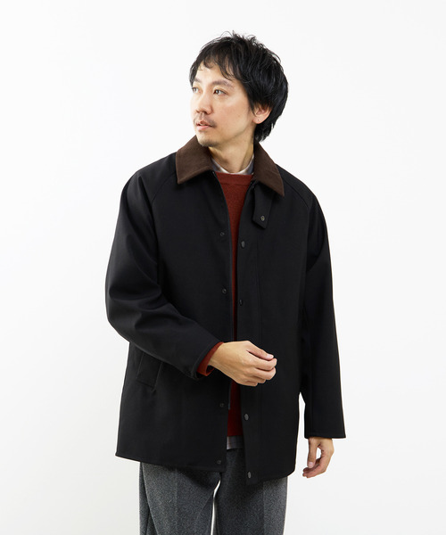 MEN'S MELROSE（メンズメルローズ）の「ボンディングツイルステンカラーブルゾン | 防風（ブルゾン・メンズ・ブラック/カーキ・2/3/4/5）」の3枚目の写真