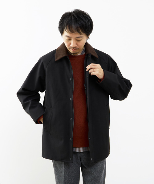 MEN'S MELROSE（メンズメルローズ）の「ボンディングツイルステンカラーブルゾン | 防風（ブルゾン・メンズ・ブラック/カーキ・2/3/4/5）」の4枚目の写真