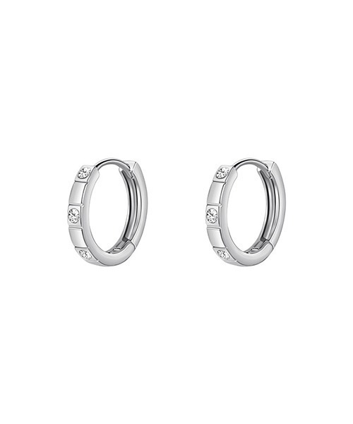 VIBGYOR(ヴィブジョー)の「ストーンフープペアピアス/ユニセックス/両耳用(T3)(ピアス(両耳用)・メンズ・シルバー・FREE)」の2枚目の写真