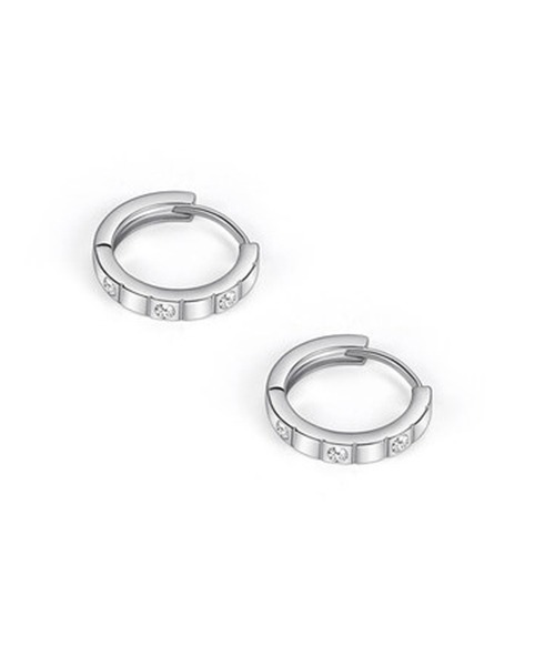 VIBGYOR(ヴィブジョー)の「ストーンフープペアピアス/ユニセックス/両耳用(T3)(ピアス(両耳用)・メンズ・シルバー・FREE)」の4枚目の写真