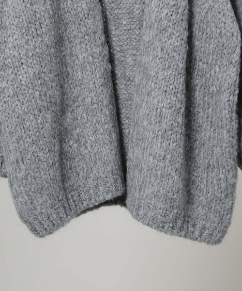 TRICOTS JEAN MARC（トリコットジーンマルク）の「TRICOTS JEAN MARC/ニットカーディガン（ニット/セーター・レディース・ダークブラウン/グレー/グレイッシュベージュ・FREE）」の6枚目の写真