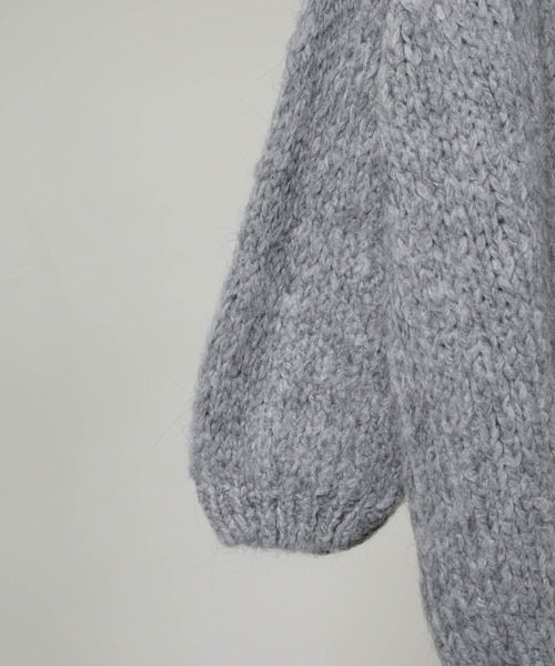 TRICOTS JEAN MARC（トリコットジーンマルク）の「TRICOTS JEAN MARC/ニットカーディガン（ニット/セーター・レディース・ダークブラウン/グレー/グレイッシュベージュ・FREE）」の7枚目の写真