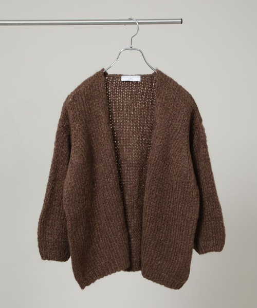 TRICOTS JEAN MARC（トリコットジーンマルク）の「TRICOTS JEAN MARC/ニットカーディガン（ニット/セーター・レディース・ダークブラウン/グレー/グレイッシュベージュ・FREE）」の16枚目の写真