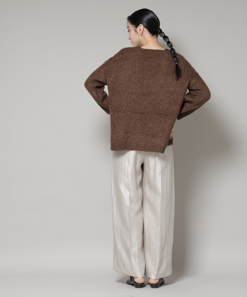 TRICOTS JEAN MARC（トリコットジーンマルク）の「TRICOTS JEAN MARC/ニットカーディガン（ニット/セーター・レディース・ダークブラウン/グレー/グレイッシュベージュ・FREE）」の12枚目の写真