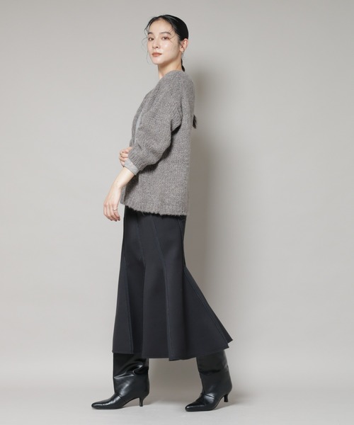 TRICOTS JEAN MARC（トリコットジーンマルク）の「TRICOTS JEAN MARC/ニットカーディガン（ニット/セーター・レディース・ダークブラウン/グレー/グレイッシュベージュ・FREE）」の21枚目の写真