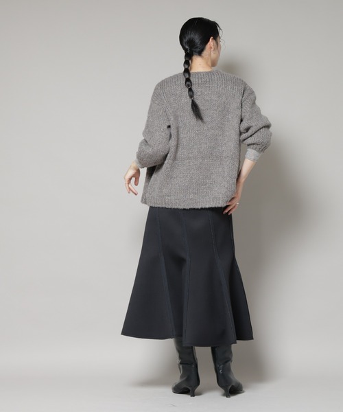 TRICOTS JEAN MARC（トリコットジーンマルク）の「TRICOTS JEAN MARC/ニットカーディガン（ニット/セーター・レディース・ダークブラウン/グレー/グレイッシュベージュ・FREE）」の22枚目の写真