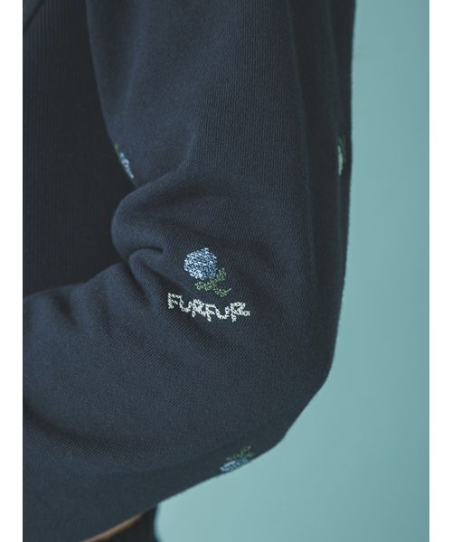 FURFUR(ファーファー)の「フラワー刺繍ジップアップフーディー(スウェット・レディース・アイボリー/グレー/ネイビー・F)」の15枚目の写真