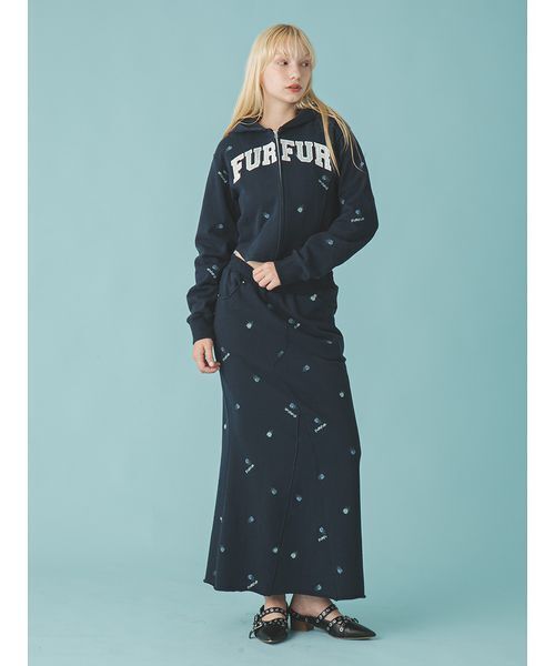 FURFUR(ファーファー)の「フラワー刺繍ジップアップフーディー(スウェット・レディース・アイボリー/グレー/ネイビー・F)」の17枚目の写真