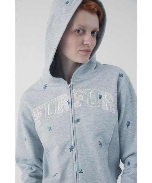 FURFUR(ファーファー)の「フラワー刺繍ジップアップフーディー(スウェット・レディース・アイボリー/グレー/ネイビー・F)」の8枚目の写真