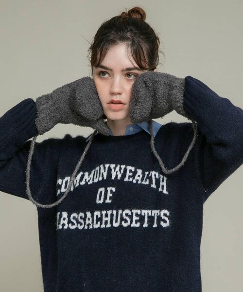 URBAN RESEARCH Sonny Label(アーバンリサーチサニーレーベル)の「ラメブークレーニットミトン(手袋・レディース・グレー/アイボリー/ネイビー・ONE)」の21枚目の写真