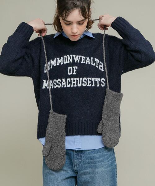 URBAN RESEARCH Sonny Label(アーバンリサーチサニーレーベル)の「ラメブークレーニットミトン(手袋・レディース・グレー/アイボリー/ネイビー・ONE)」の22枚目の写真