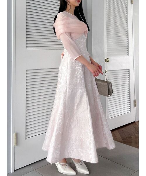 dazzlin（ダズリン）の「チュールベールジャカードドレス（ドレス・レディース・ピンク/ブルー/ブラック・SMALL/MEDIUM）」の3枚目の写真