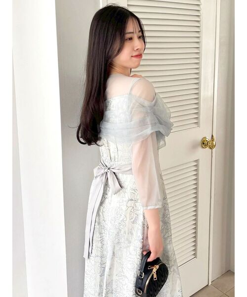 dazzlin（ダズリン）の「チュールベールジャカードドレス（ドレス・レディース・ピンク/ブルー/ブラック・SMALL/MEDIUM）」の5枚目の写真