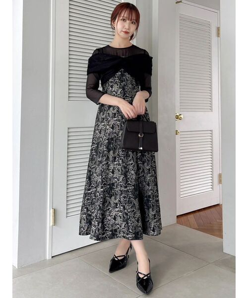 dazzlin（ダズリン）の「チュールベールジャカードドレス（ドレス・レディース・ピンク/ブルー/ブラック・SMALL/MEDIUM）」の8枚目の写真