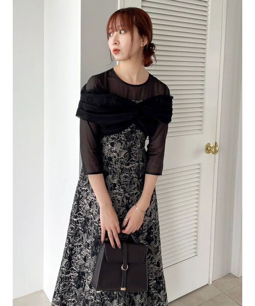 dazzlin（ダズリン）の「チュールベールジャカードドレス（ドレス・レディース・ピンク/ブルー/ブラック・SMALL/MEDIUM）」の9枚目の写真