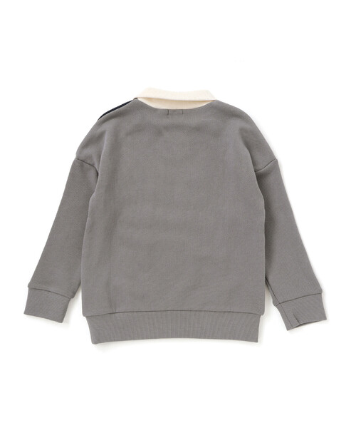 WASK（ワスク）の「ロゴ刺しゅう襟付きトレーナー(110~160cm)（スウェット・キッズ・グレー/ネイビー・130cm/140cm/150cm/160cm）」の8枚目の写真