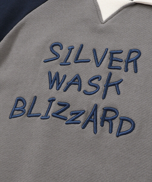 WASK（ワスク）の「ロゴ刺しゅう襟付きトレーナー(110~160cm)（スウェット・キッズ・グレー/ネイビー・130cm/140cm/150cm/160cm）」の11枚目の写真