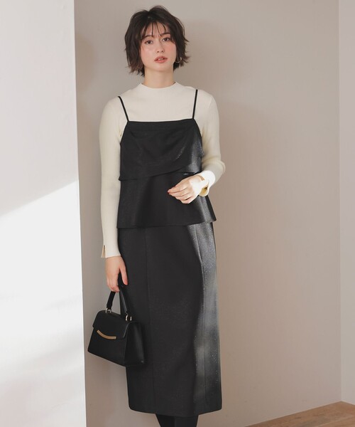 ANY SIS(エニィスィス)の「【2SET】ビスチェ ワンピース × ニット セット(セットアップ・レディース・ブラック系/黄土色系・SMALL/LARGE/MEDIUM)」の8枚目の写真