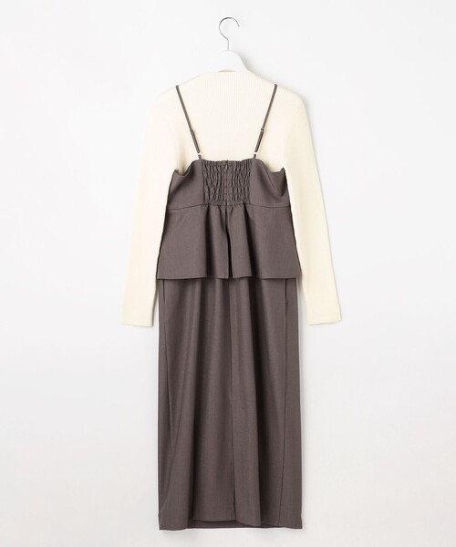 ANY SIS(エニィスィス)の「【2SET】ビスチェ ワンピース × ニット セット(セットアップ・レディース・ブラック系/黄土色系・SMALL/LARGE/MEDIUM)」の3枚目の写真
