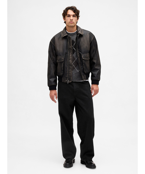 GAP(ギャップ)の「ウール混 リラックスフィット アーガイルセーター(ニット/セーター・メンズ・グレー・L/M/S/XS/XL)」の2枚目の写真