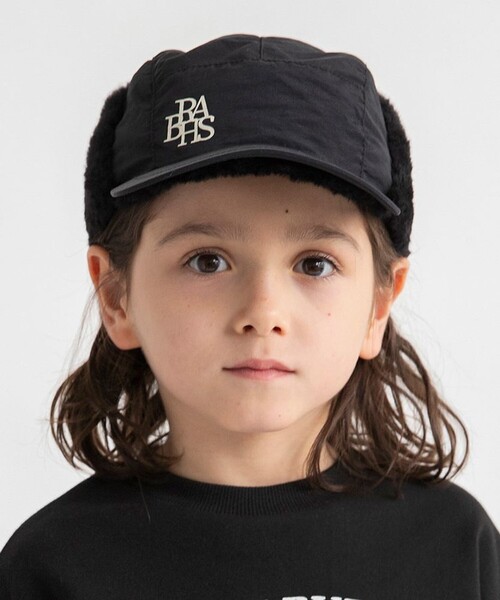 BRANSHES(ブランシェス)の「【あったか】ナイロン/フライトキャップ(キャップ・キッズ・ブラック/カーキオリーブ・54cm/52cm)」の2枚目の写真