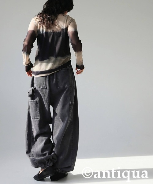 antiqua(アンティカ)の「デニム バルーンパンツ(デニムパンツ・レディース・グレー/ブルー・ONESIZE)」の4枚目の写真