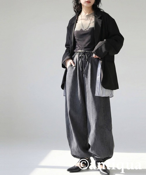 antiqua(アンティカ)の「デニム バルーンパンツ(デニムパンツ・レディース・グレー/ブルー・ONESIZE)」の6枚目の写真