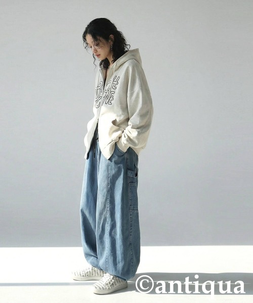 antiqua(アンティカ)の「デニム バルーンパンツ(デニムパンツ・レディース・グレー/ブルー・ONESIZE)」の13枚目の写真