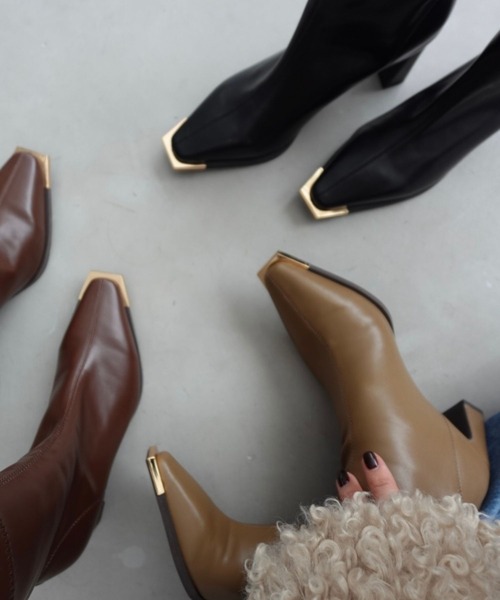 ORiental TRaffic by yuri（オリエンタルトラフィックバイユリ）の「ZOZOTOWN限定 新作 トゥキャップ モチーフ ヒールブーツ /51390（ブーツ・レディース・ベージュ/ブラック/ブラウン・LL/L/M/S）」の5枚目の写真
