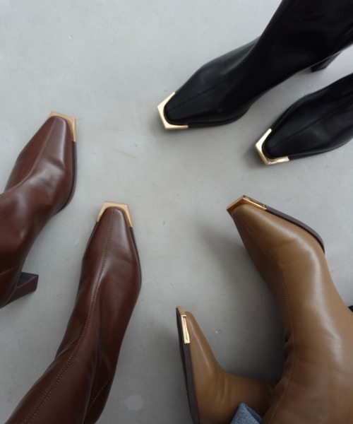 ORiental TRaffic by yuri（オリエンタルトラフィックバイユリ）の「ZOZOTOWN限定 新作 トゥキャップ モチーフ ヒールブーツ /51390（ブーツ・レディース・ベージュ/ブラック/ブラウン・LL/L/M/S）」の6枚目の写真