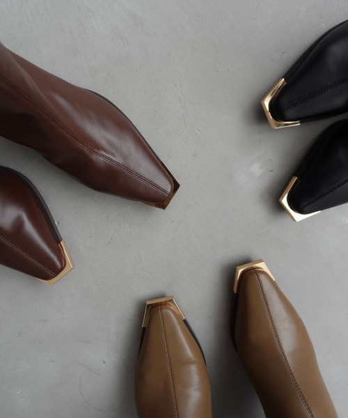 ORiental TRaffic by yuri（オリエンタルトラフィックバイユリ）の「ZOZOTOWN限定 新作 トゥキャップ モチーフ ヒールブーツ /51390（ブーツ・レディース・ベージュ/ブラック/ブラウン・LL/L/M/S）」の4枚目の写真