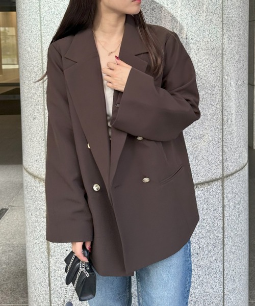 RIRIYANO（リリヤーノ）の「2WAYテーラードジャケット（テーラードジャケット・レディース・ブラウン/チェック・MEDIUM/LARGE/X-LARGE/XX-LARGE/XXX-LARGE）」の2枚目の写真