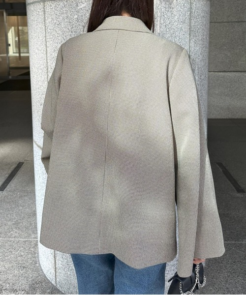 RIRIYANO（リリヤーノ）の「2WAYテーラードジャケット（テーラードジャケット・レディース・ブラウン/チェック・MEDIUM/LARGE/X-LARGE/XX-LARGE/XXX-LARGE）」の5枚目の写真