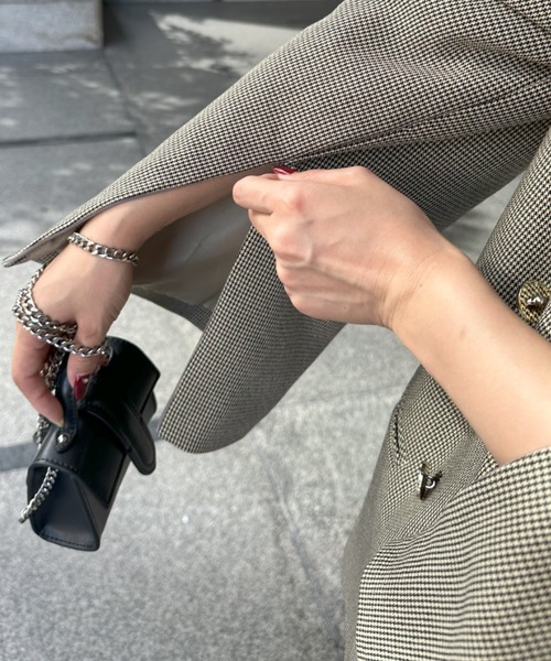 RIRIYANO（リリヤーノ）の「2WAYテーラードジャケット（テーラードジャケット・レディース・ブラウン/チェック・MEDIUM/LARGE/X-LARGE/XX-LARGE/XXX-LARGE）」の7枚目の写真