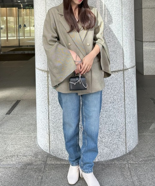 RIRIYANO（リリヤーノ）の「2WAYテーラードジャケット（テーラードジャケット・レディース・ブラウン/チェック・MEDIUM/LARGE/X-LARGE/XX-LARGE/XXX-LARGE）」の8枚目の写真