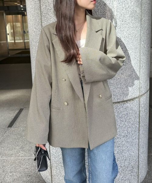 RIRIYANO（リリヤーノ）の「2WAYテーラードジャケット（テーラードジャケット・レディース・ブラウン/チェック・MEDIUM/LARGE/X-LARGE/XX-LARGE/XXX-LARGE）」の9枚目の写真