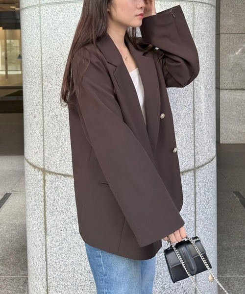 RIRIYANO（リリヤーノ）の「2WAYテーラードジャケット（テーラードジャケット・レディース・ブラウン/チェック・MEDIUM/LARGE/X-LARGE/XX-LARGE/XXX-LARGE）」の11枚目の写真