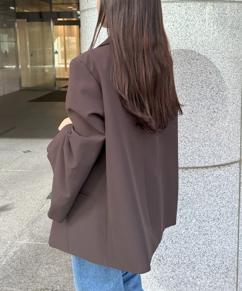 RIRIYANO（リリヤーノ）の「2WAYテーラードジャケット（テーラードジャケット・レディース・ブラウン/チェック・MEDIUM/LARGE/X-LARGE/XX-LARGE/XXX-LARGE）」の12枚目の写真