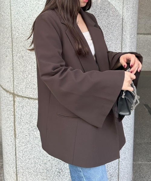 RIRIYANO（リリヤーノ）の「2WAYテーラードジャケット（テーラードジャケット・レディース・ブラウン/チェック・MEDIUM/LARGE/X-LARGE/XX-LARGE/XXX-LARGE）」の15枚目の写真